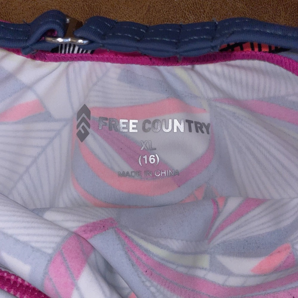 NWT Free Country Tankini Pink/Gray Mix Match Swimwear Adjustable Straps Size: XL - Picture 4 of 5